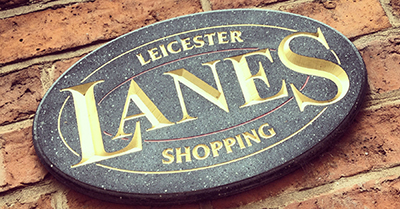 The Lanes are an independent shopping area in Leicester
